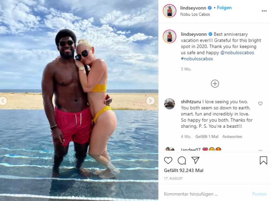 Lindsey Vonn in den Flitterwochen mit P. K. Subban.