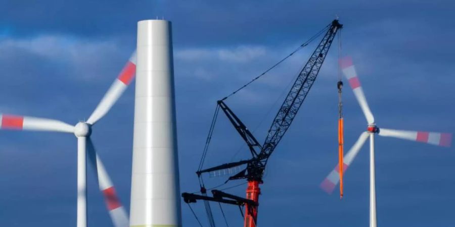 Windräder an Land und auf See produzierten von Januar bis September 2021 weniger Strom als in den ersten drei Quartalen 2020. Foto: Jens Büttner/dpa/Archivbild