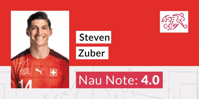 Die Nau.ch-Note für Steven Zuber nach dem Spiel der Schweizer Nati gegen Italien. Steven Zuber Schweizer Nati