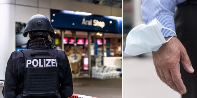 In Deutschland hat ein Mann einen Tankstellen-Kassierer wegen der Maskenpflicht erschossen. Deutschland Masken