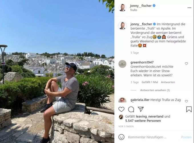 Jonny Fischer machte Ferien in Italien. johnny fischer