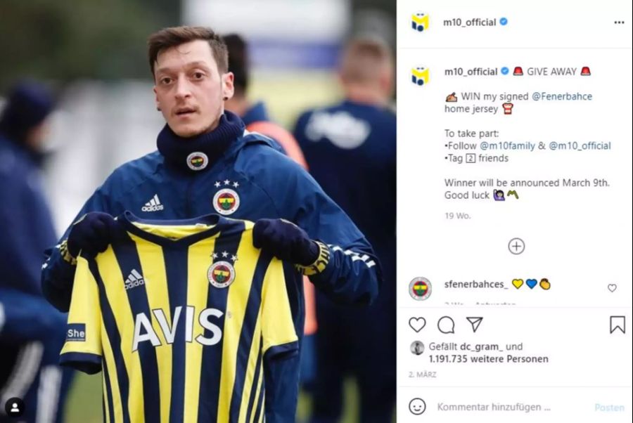 Mesut Özil spielt heute bei Fenerbahce Istanbul.