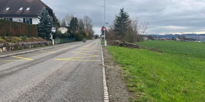 Unfallstelle in Meisterschwanden. Unfallstelle in Meisterschwanden.