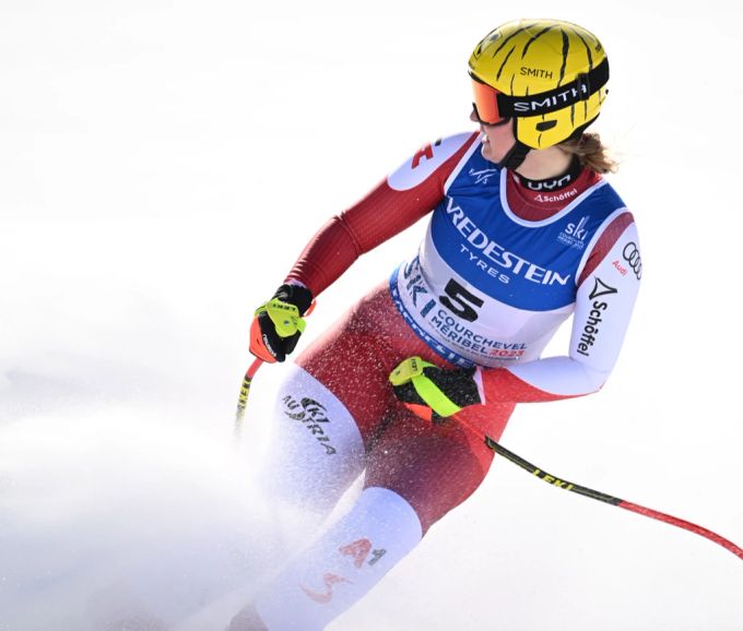 Am Ende fehlten Nina Ortlieb in der WM-Abfahrt vier Hundertstelsekunden auf Weltmeisterin Jasmine Flury. Nina Ortlieb