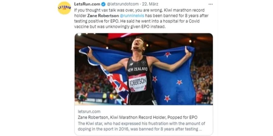 Zane Robertson Doping