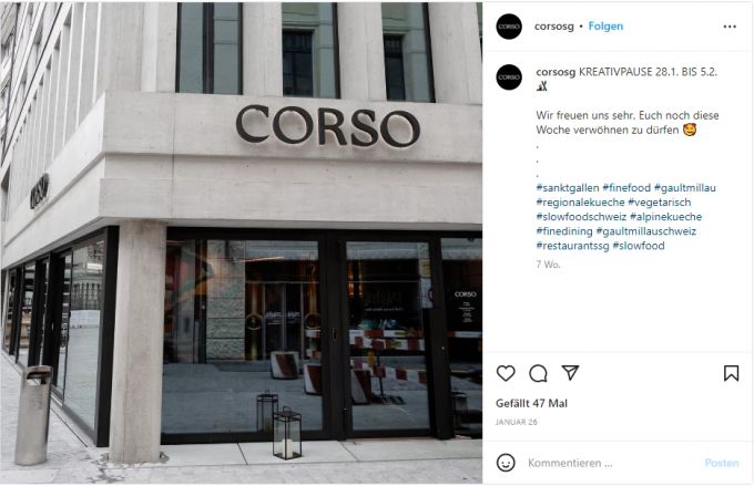 Das Restaurant Corso in St.Gallen. Corso