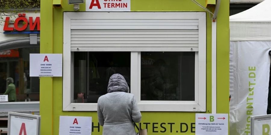 Corona-Teststation in Würzburg