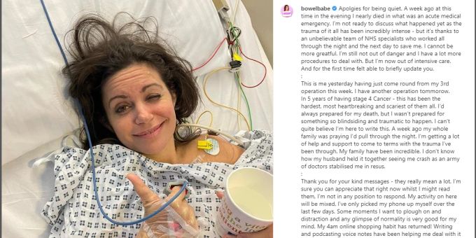 Deborah James meldete sich auch aus dem Spital bei ihren Fans. Deborah James
