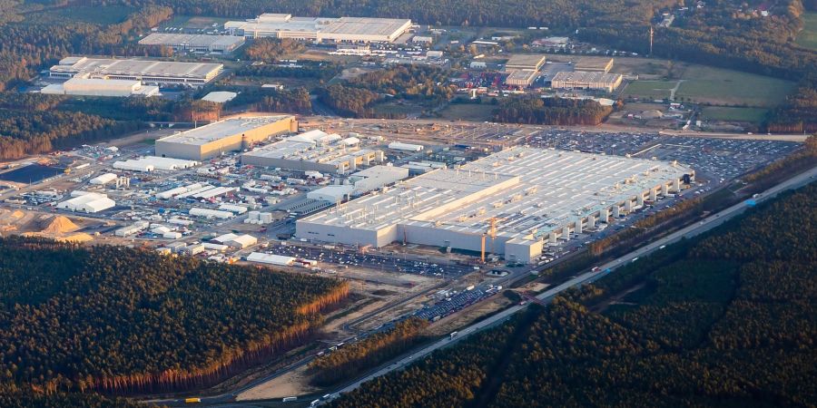 Das Werksgelände der Tesla Fabrik Berlin Brandenburg.