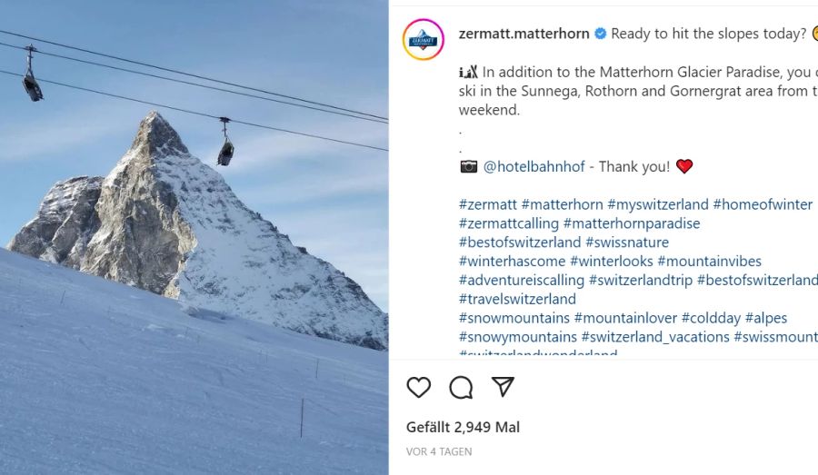 Im Skigebiet Zermatt-Matterhorn sind einige Bergbahnen bereits geöffnet.