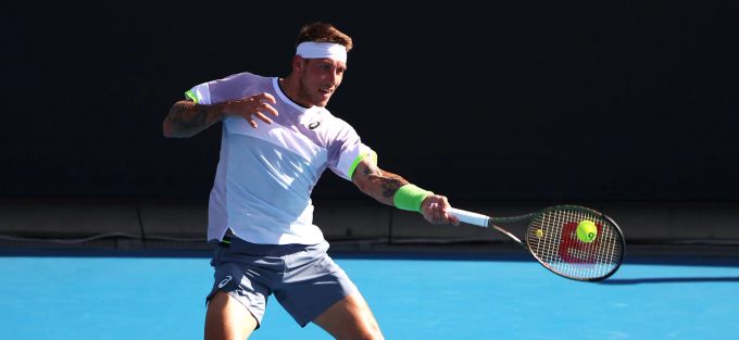 Alex Molcan während seinem Spiel gegen Stan Wawrinka an den Australian Open. Australian Open