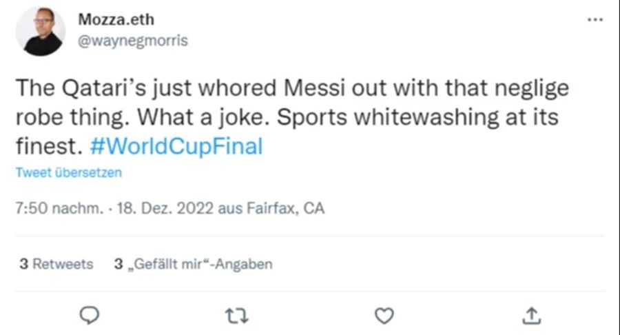 «Die Katarer haben Messi mit dieser Negligee-Robe prostituiert.»