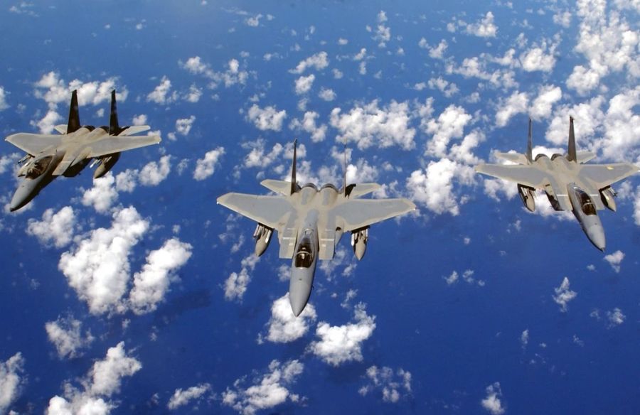 Eine F-15 der US Air Force eskortierte den ukrainischen Präsidenten nach Washington.