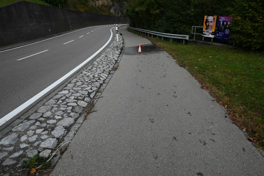 Unfallstelle Radweg Neugonzenbach