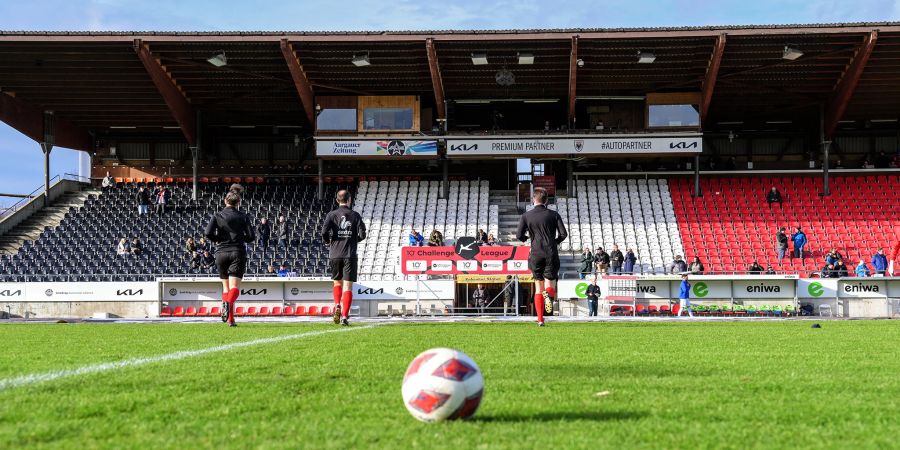 Die Haupttribüne im Stadion Brügglifeld. - Aarau