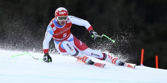 Carlo Janka beim Abfahrtstraining in Garmisch. Carlo Janka swiss ski