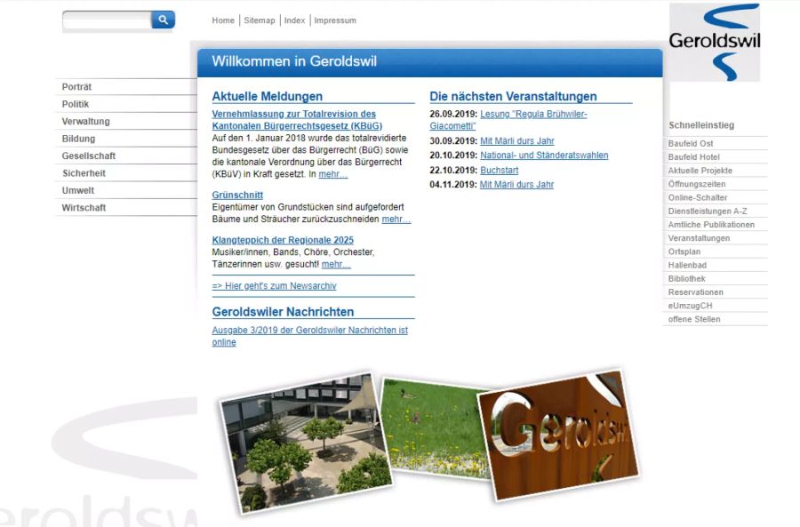 Webseite Gemeinde Geroldswil