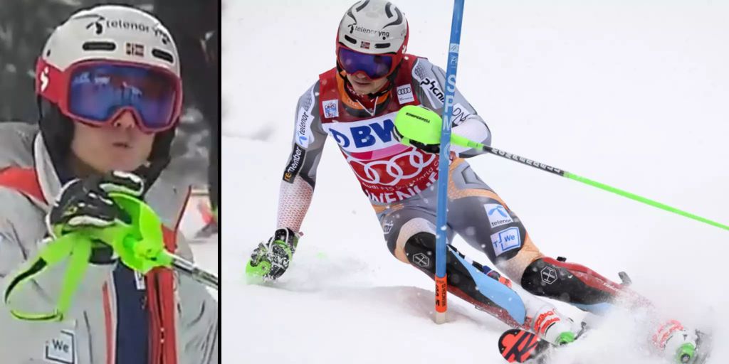 Henrik Kristoffersen Schaumt Wahrend Slalom Besichtigung Vor Wut