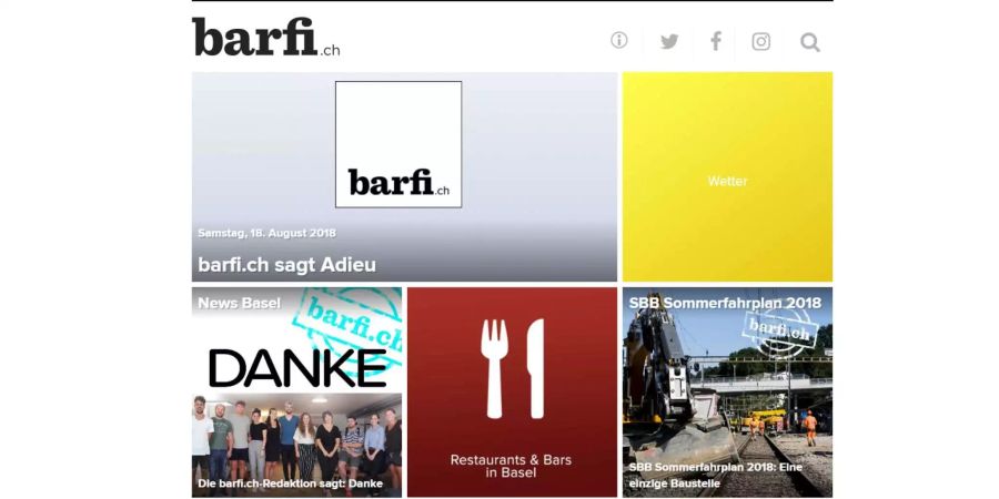 Screenshot des Basler Nachrichtenportals Barfi.ch am 18. August 2018.