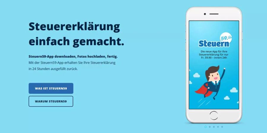 So präsentiert der Entwickler Zufiso seine App Steuern59 im Netz.