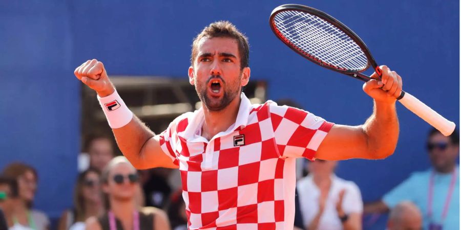 Marin Cilic jubelt über seinen Sieg.