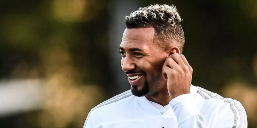 Jerome Boateng an einem Training der deutschen Fussballnationalmannschaft.