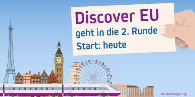 Ein Werbeplakat der EU-Kommission für DIscover EU.