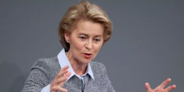 Ursula von der Leyen im deutschen Bundestag.