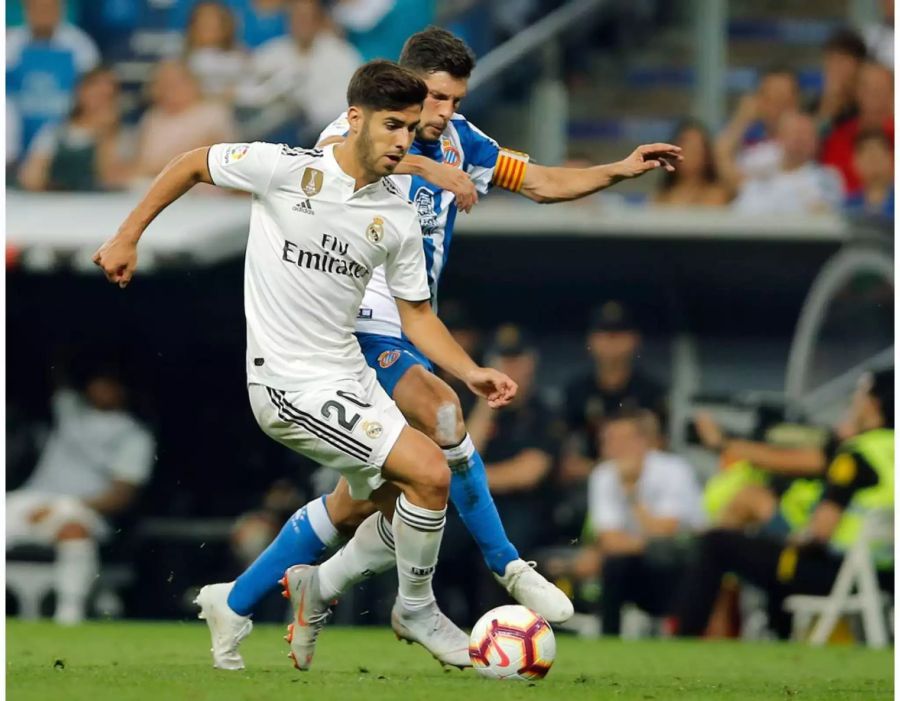 Marco Asensio von Real Madrid in Aktion gegen Espanyol Barcelona.