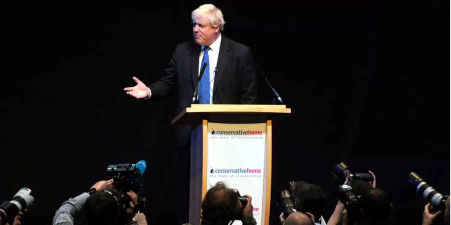 Boris Johnson, ehemaliger Aussenminister von Grossbritannien, an einer Veranstaltung am Rande des Parteitags der Konservativen Partei.