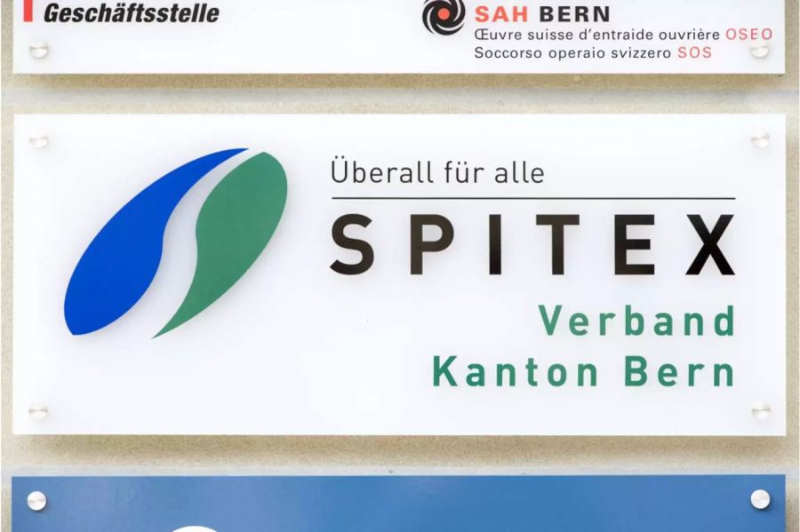 Schild des Spitex Verbandes des Kanton Bern - Keystone