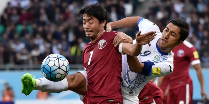 Rodrigo Tabata ist der bekannteste Fussballer der Nationalmannschaft Katars. Rodrigo Tabata ist der bekannteste Fussballer der Nationalmannschaft Katars.