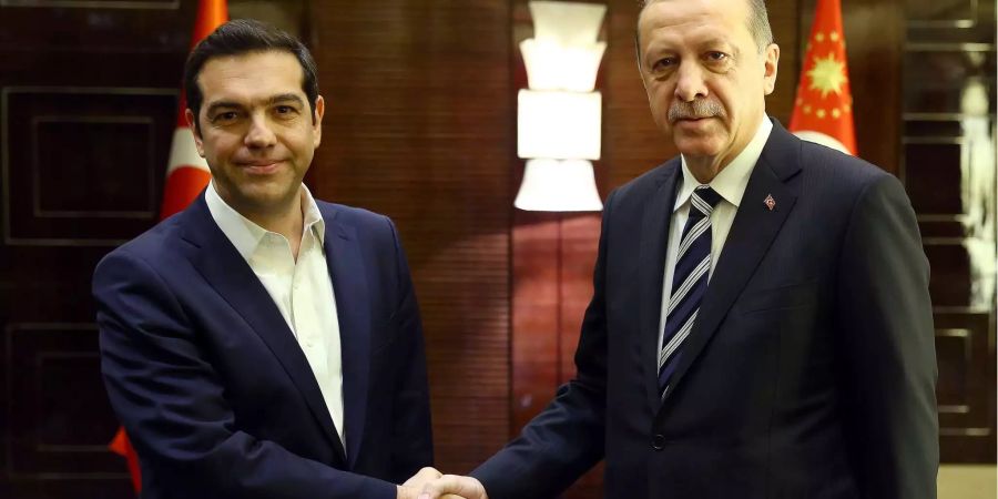 Der griechische Präsident Tsipras mit seinem türkischen Amtskollegen Erdogan.