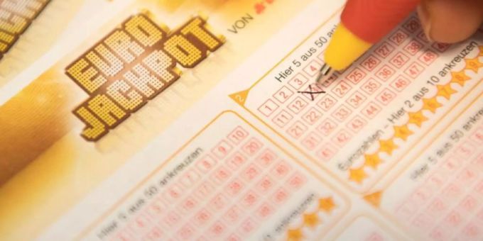 Eurojackpot-Lotterie-Schein. Eurojackpot