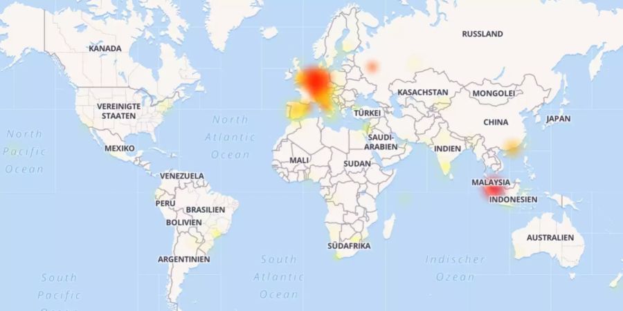 Hier werden die Störungen derzeit gemeldet – Amerika ist noch nicht wach.