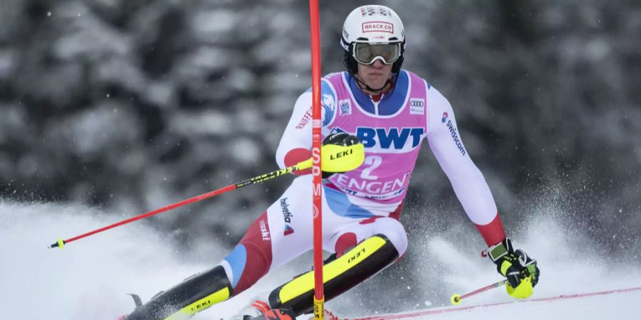 Ramon Zenhäusern strebt in Wengen BE einen Podestplatz an.