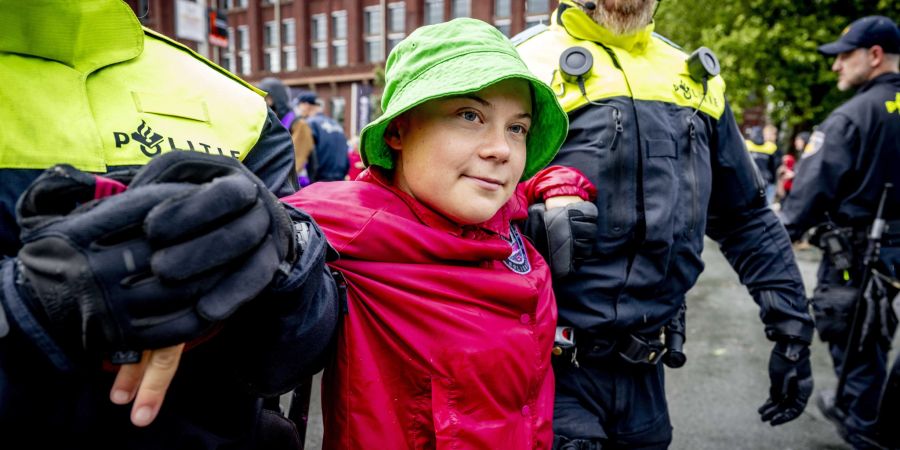 Climate activists protest in the A12 motorway in The Hague