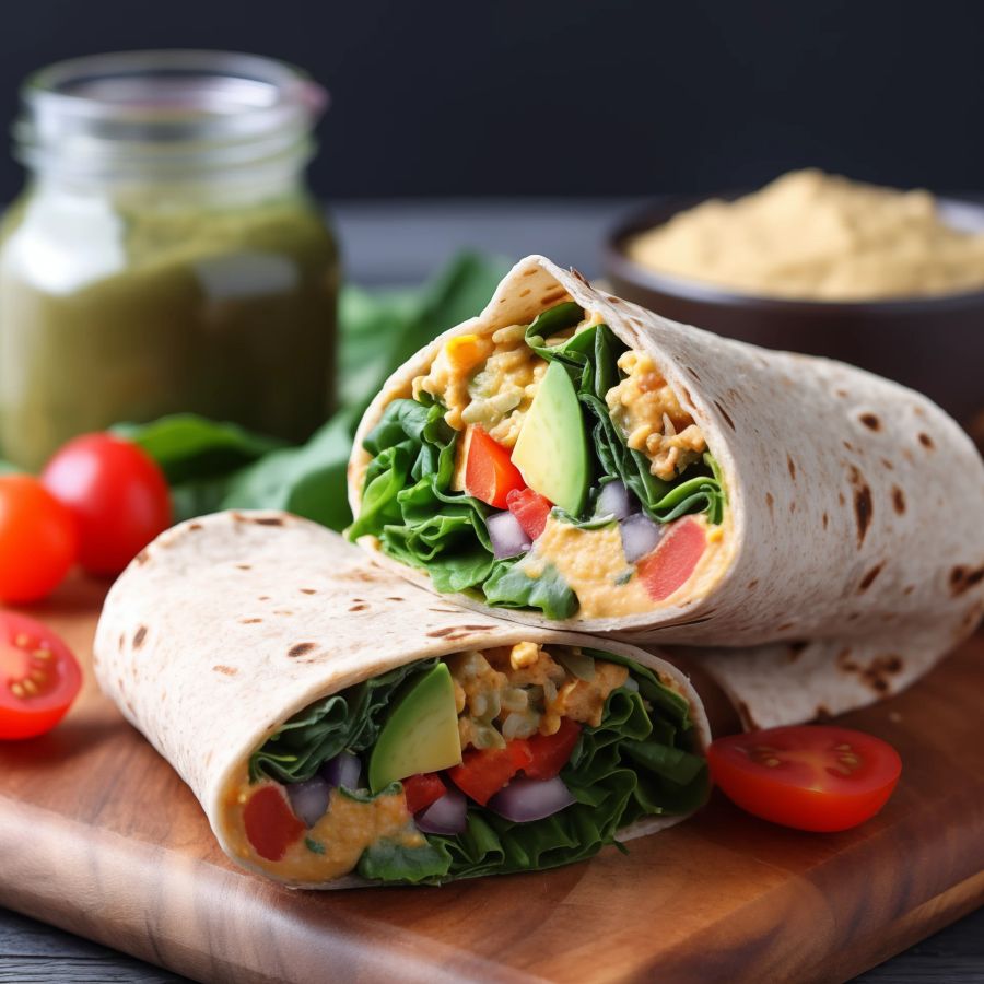 Mit Gemüse gefüllte Wraps