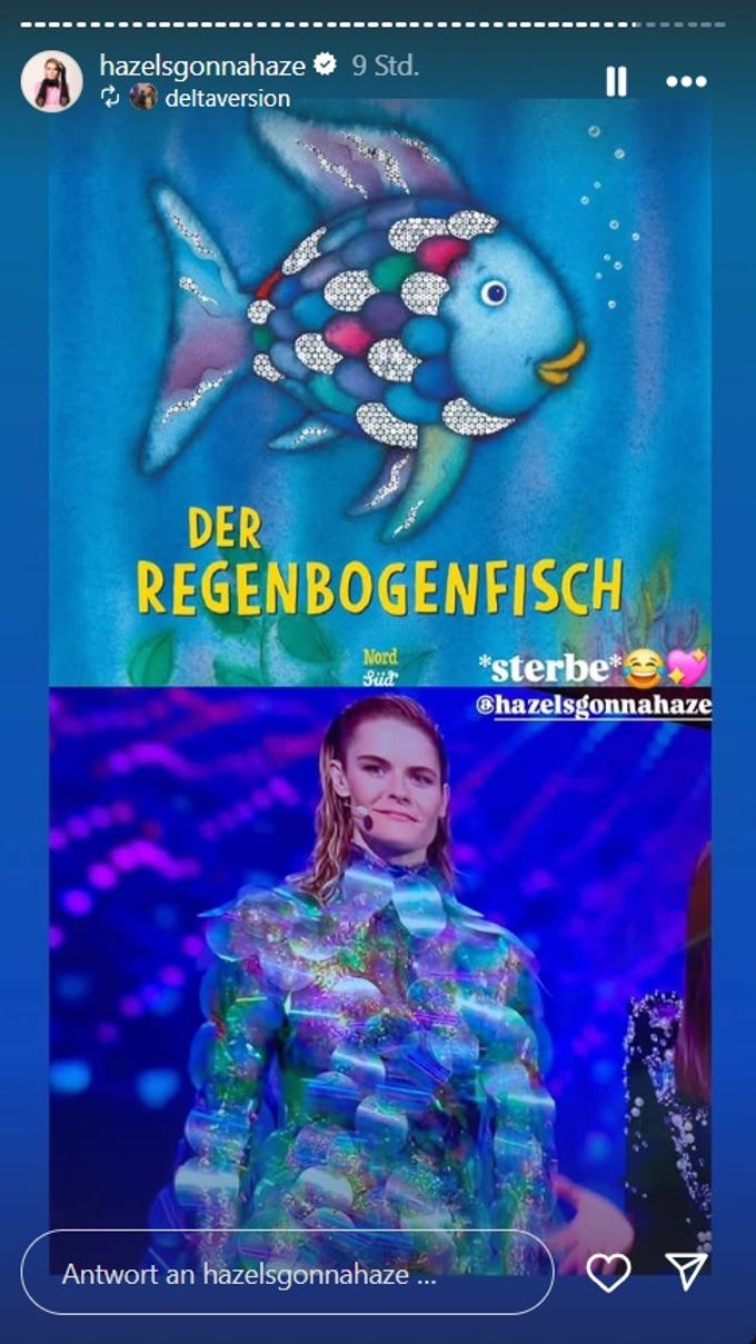 Hazel Bruggers Kleid erinnerte viele Zuschauer an den Regenbogenfisch. esc
