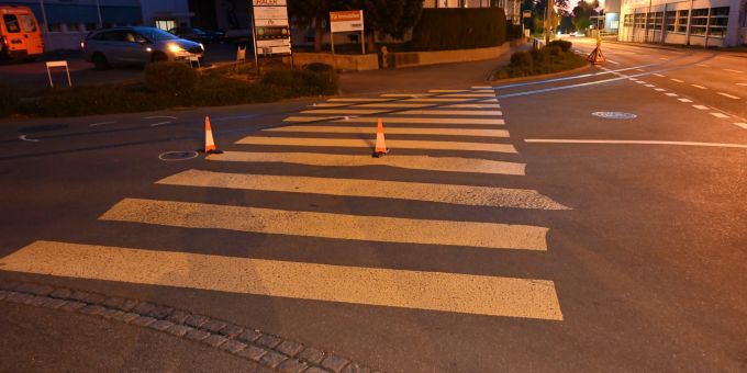 Die Unfallstelle in Uzwil, wo eine Frau von einem Auto erfasst wurde. Unfallstell in Uzwil