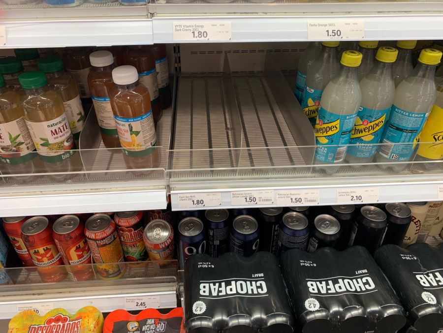 Gewisse Getränke sind auch bei Coop am Albisriederplatz in Zürich besonders gefragt.