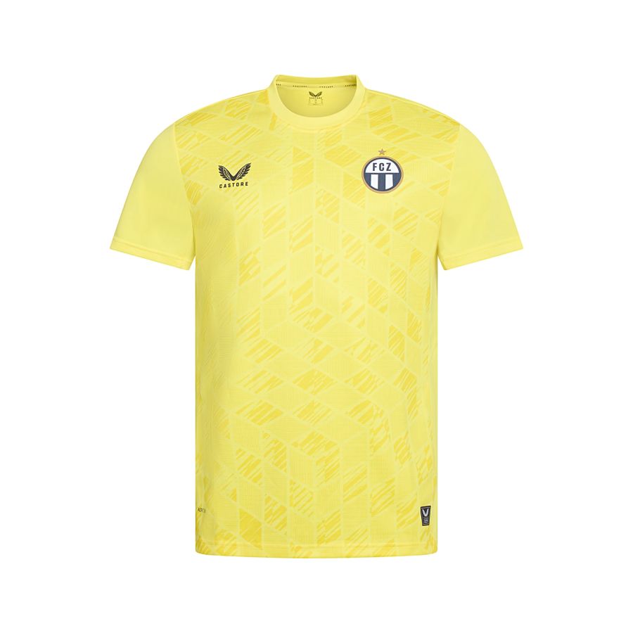 Obendrein gibt's gleich drei Goalie-Trikots: Zuhause in Gelb ...