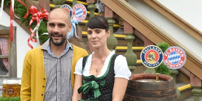 Pep Guardiola und seine Frau Cristina beim Oktober 2014 in München. Pep Guardiola