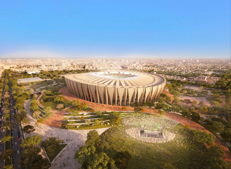 Fast schon unspektakulär wirkt dagegen das Prince Faisal bin Fahad Sports City Stadium – das aber zumindest bereits existiert.