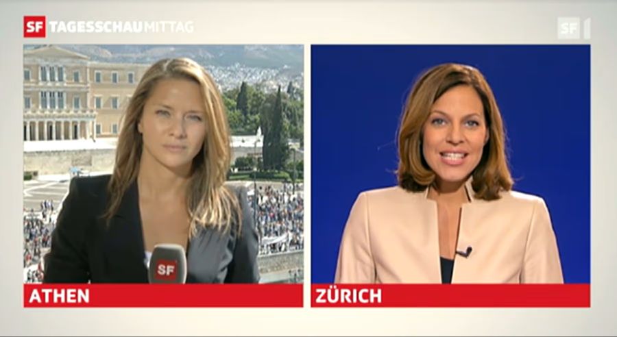 Zwei Jahre später stand sie regelmässig als Griechenland-Korrespondentin vor der Kamera.
