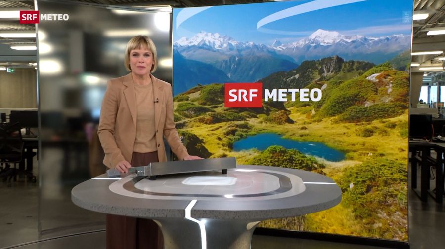 Sandra Boner am Dienstagmittag während der Mittagsausgabe von «SRF Meteo».