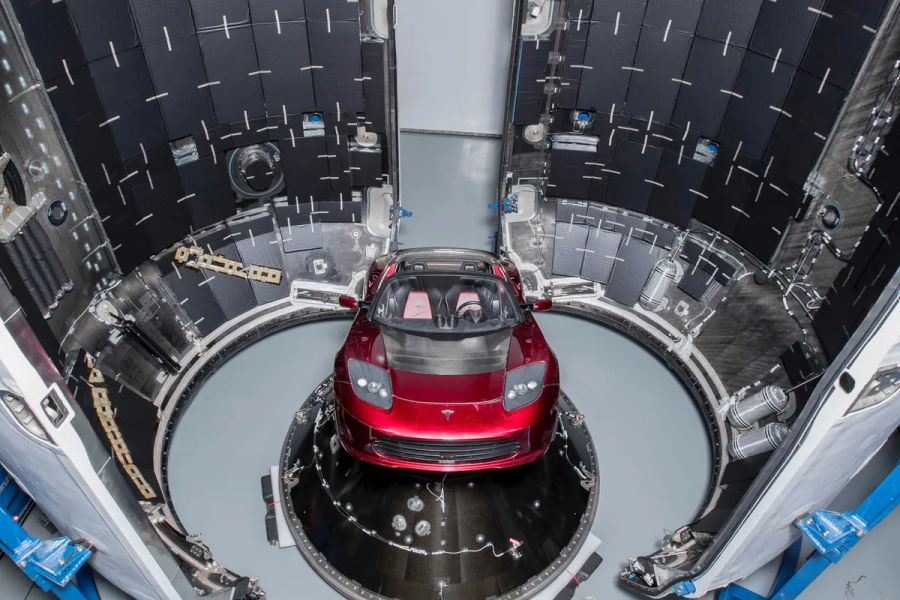 Tesla Roadster in der Falcon Heavy