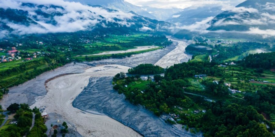 Nepals Katastrophenschutz warnt vor einer möglichen weiteren Katastrophe ausgehend vom Fluss Bhotekoshi. Foto: Ambir Tolang/JNA via ZUMA Press Wire/dpa