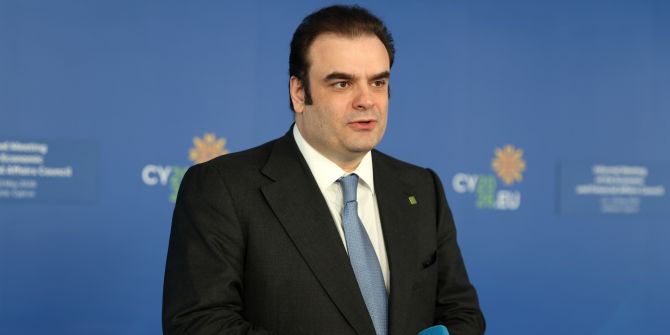 Der Eurogruppenpräsident Kyriakos Pierrakakis