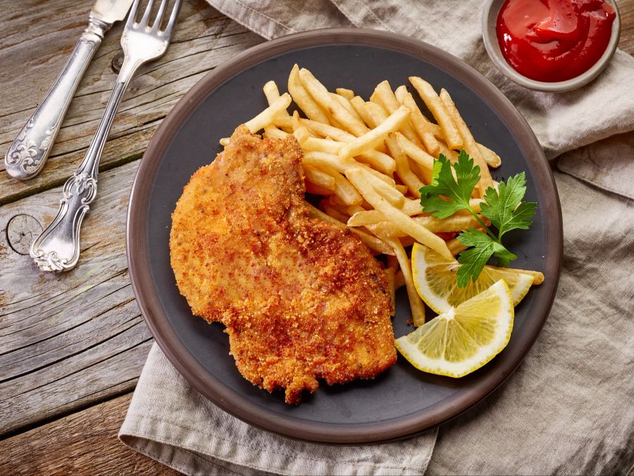 Schnitzel Pommes nicht vegan